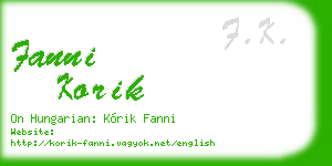 fanni korik business card